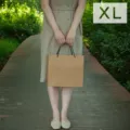 Retro minimalist kraft paper gift bag horizontal shopping bag clothing packaging bag XL - Kraft Paper Bag XL / XL / Original Color