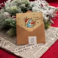 Lot de cartes de vœux de Noël vintage en kraft avec enveloppe et mignon bonhomme de neige. - Style D