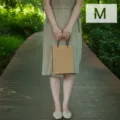 Simple minimalist brown kraft paper gift bag tote, size M variant packaging display. - Kraft Paper Bag M