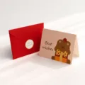 Neujahrsgrußkarten-Set mit Umschlag und süßem Bären-Aufkleber für Weihnachtsgeschenke. - Stil B Karte / 1 Grußkarte + 1 Umschlag + 1 Aufkleber