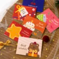 Grenzüberschreitende Neujahrs-Faltgrußkarten-Set mit Umschlägen und niedlichen Motiven. - Set mit 6 Stilen / 6 Karten + 6 Umschläge + 6 Aufkleber