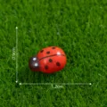 Wooden ladybug figurine for micro landscape DIY crafts, miniature 7-spot beetle ornament. - Red
