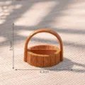 Miniatur Holz Stil Korb Modell Puppenhaus DIY Dekoration kleine Ornament 3.5x4.3cm - 4# Rund Unterteilt