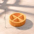 Miniatur Puppenhaus Essbox Modell, 5.5cm runde Holzoptik Mikrolandschaft DIY Zubehör Deko Ornament. - 13# Rund Tablett