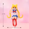 Cute Sailor Moon action figure sitting on a stool, plastic anime collectible model, 8.7cm - Yellow Girl