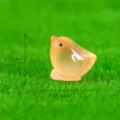 Miniature resin yellow bird figurine for micro landscape, succulent moss and desktop decor. - Orange