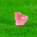 Pink resin bird figurine micro landscape ornament small cute animal decor desktop toy 1.4x1.6cm - Rose Red