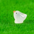 Miniature resin white bird figurine micro landscape ornament moss terrarium decor 1.4x1.6cm - Milky White