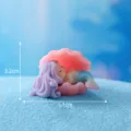 Mini resin mermaid figurine purple hair pink shell ornament for fish tank micro landscape - No. 24 Shell Mermaid