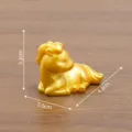 Figura de caballo de resina dorada miniatura decoracion animal lindo adorno de escritorio - Serie del Zodiaco Chino / Caballo n.º 7 (Zodiaco)