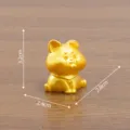 Figurina de Perro del Zodíaco de Resina Dorada Adorno de Escritorio Lindo Estatua Artesanal - Serie del Zodiaco Chino / Perro n.º 11 (Zodiaco)