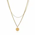 Collana con pendente lettera A dorata a doppio strato in acciaio inossidabile chic. - Stile Lettera A (NE0392 A)