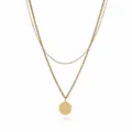 Collana a doppio strato in acciaio inossidabile con ciondolo lettera C, elegante catena oro. - Stile Lettera C (NE0392 C)