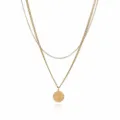 Elegante collana a doppio strato in acciaio inossidabile dorato con ciondolo lettera D chic - Stile Lettera D (NE0392 D)