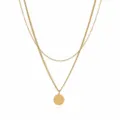 Collana a doppio strato in acciaio inossidabile dorato con ciondolo lettera E trendy - Stile Lettera E (NE0392 E)