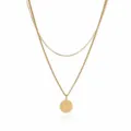 Gold layered initial necklace with letter F pendant, stylish stainless steel clavicle chain. - Letter F Style (NE0392 F)