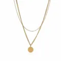 Gold double layer letter I pendant necklace stainless steel choker fashion jewelry for women - Letter I Style (NE0392 I)