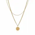 Gold stainless steel double layered initial letter L pendant necklace for women fashion - Letter L Style (NE0392 L)