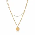 Stainless steel double layer letter R pendant necklace, chic collarbone chain for women. - Letter R Style (NE0392 R)