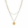 Gold layered initial necklace with letter U pendant, stainless steel double chain jewelry. - Letter U Style (NE0392 U)