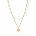 Double Layer Letter V Pendant Necklace Stainless Steel Gold Clavicle Chain Jewelry - Letter V Style (NE0392 V)