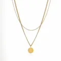 Stainless steel double layer letter Y pendant necklace fashion gold clavicle chain - Letter Y Style (NE0392 Y)