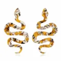 Exaggerated snake acrylic earrings long tortoise shell statement drop jewelry for women - Gold (EA1848)