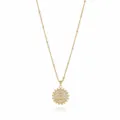 Collana con lettera placcata in oro con ciondolo sole in zircone luminoso per donna. - Lettera B (NE0416)