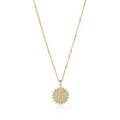 Gold-plated initial letter H pendant necklace with sparkling cubic zirconia pavé stones. - Letter H (NE0416)