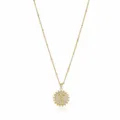 Gold letter K pendant necklace with sparkling cubic zirconia, elegant beaded chain fashion jewelry - Letter K (NE0416)