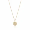 Gold color initial letter N pendant necklace with sparkling cubic zirconia pavé beads chain - Letter N (NE0416)