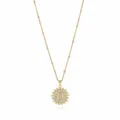 Gold letter O pendant necklace with sparkling zirconia stones and delicate beaded chain detail. - Letter O (NE0416)