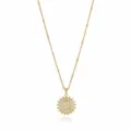 Gold initial letter R pendant necklace with sparkling cubic zirconia, stylish jewelry gift. - Letter R (NE0416)