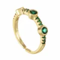 Gold-plated adjustable ring detail featuring green zirconia stones, stylish and elegant design. - Adjustable Open / Style 4 (R0022) / Gold Green