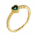 Gold Color Green Heart Zircon Open Adjustable Ring Fashion Ins Style Trendy Jewelry - Adjustable Open / Style 3 (R0022) / Gold Green