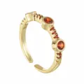 Fashion gold-plated open adjustable ring with sparkling red zircon stones for women and girls. - Adjustable Open / Style 4 (R0022) / Gold and Red