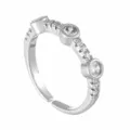 Adjustable Silver Zircon Ring Open Band Sparkly Rhinestone Jewelry For Women - Adjustable Open / Style 4 (R0022) / Silver White