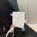 Sac bandoulière boîte design cravate chemise unique blanc, sac décontracté en cuir PU femmes - Blanc