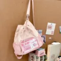 Zaino ita rosa con tasca frontale trasparente, zaino casual leggero perfetto per amanti degli anime. - Borsa + Pannello di inserimento / Rosa