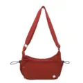 Borsa a tracolla casual in nylon rosso con tasche multiple con zip per uso quotidiano. - Rosso