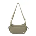 Borsa a tracolla in nylon kaki da donna, borsa casual giornaliera con tasche multiple. - Kaki