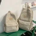 Ιαπωνικό στυλ πτυχωτό casual σακίδιο πλάτης μαθητική τσάντα σχολείου ελαφρύ σακίδιο - S / Χακί