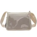Off-white transparent mesh crossbody ita bag, versatile canvas variant for daily use. - White / With Insert Board