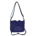 Dark blue nylon crossbody bag, casual street style drawstring dumpling bag for daily use. - One Size / Blue