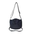 Black nylon crossbody dumpling bag with adjustable strap, casual trendy streetwear style. - One Size / Black