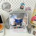 Clear 20cm cotton doll ita bag transparent shoulder bag cute display bag for anime plush toys - Ita Bag (Single Bag) / Silver (Black Embroidery)