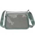 Casual green ita bag messenger bag with transparent mesh front pocket for cute badges. - Light Green / With Insert Board