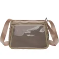 Khaki Ita Bag with Transparent Mesh Crossbody Shoulder Bag for Anime Badges Daily - Khaki / With Insert Board