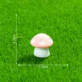 Miniatur Kunstharz Pilz Figur, rosa Kappe mit weissen Punkten, 1.2cm Mikro Landschaft. - M / Rosa