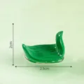 Miniature green resin ornament diy micro landscape accessory small figurine 2cm x 2.9cm - 18# Zongzi Leaf